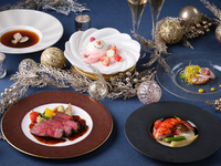 ◆【Xmas】ゴージャスコース：オマール海老と国産牛のWメイン含む全5品、乾杯モエ・エ・シャンドン付き