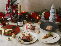 【早割★2026年Xmasディナー★乾杯スパークリングワイン】オマール海老、鮑、真鯛、国産牛を堪能！