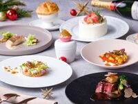 12/21・23【Xmasケーキ付きディナー】🥂モエ＆シャンドンで乾杯🥂タラバ蟹・アワビ・オマール海老と黒トリュフのマリアージュ、国産牛ステーキのフルコース-Spécialité-