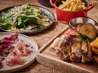 【お料理のみ贅沢パーティープラン全9品】 プライムビーフや宮崎きなこ豚等2種肉の炭火グリル等(4名様～)