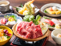 11/24～【個別】一人一鍋会席　特選黒毛和牛のすき焼きと握り寿司　8500円(税込)　2時間飲み放題付き