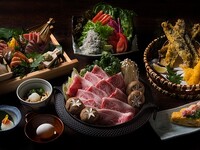 【ご宴会/大皿/歓送迎会】特選黒毛和牛のすき焼きコース・握り寿司コース2時間飲み放題付8000円