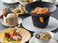 ◆平日ランチ・カフェフリー＆滞在時間無制限‼【ふかひれ御膳】フカヒレ熱々スープとエビチリのチーズフォンデュ風全6品☆
