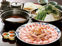 天然活き〆真クエとはちきん地鶏と宿毛産ポークの『クエ龍馬鍋コース』