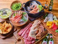 土日限定！ズワイガニと大海老のプレミアム鍋×BBQプラン （2.5時間）【アルコール含む飲み放題付き】