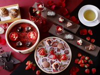 京都産いちご＆チョコレートアフタヌーンティー+いちごとチョコレートのパフェ（バレンタインウィーク）【THE GARDEN BAR】