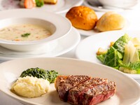 [Lunch / Weekdays Only] Course menu with your choice of main dish, including USDA Prime Grade Sirloin Steak.